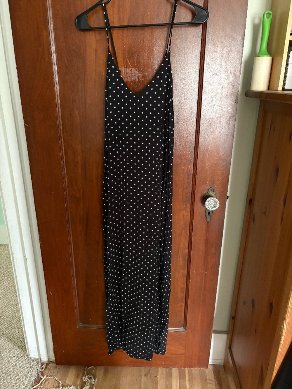 Old Navy Black and White Polka Dot Maxi Dress (Size XL)